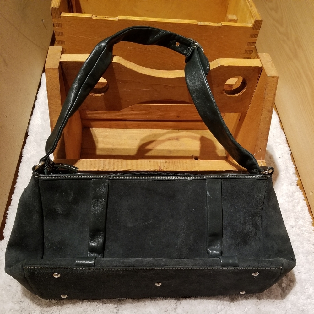 MANOCCHIO Forest Green Suede Purse (8" x 15") - Picture 4 of 11